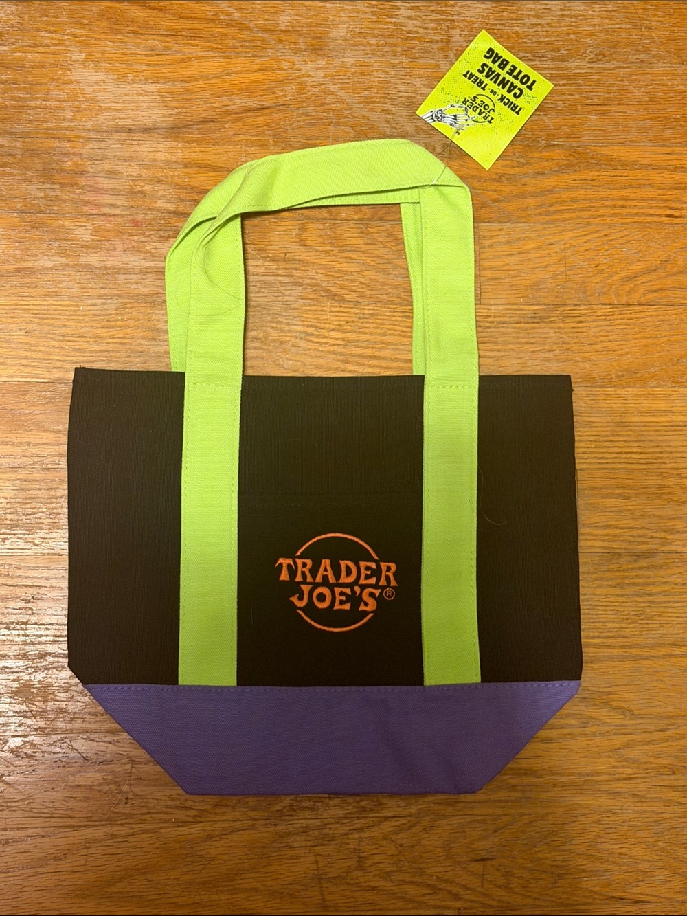 Trader Joe’s Halloween mini canvas tote black green orange purple new